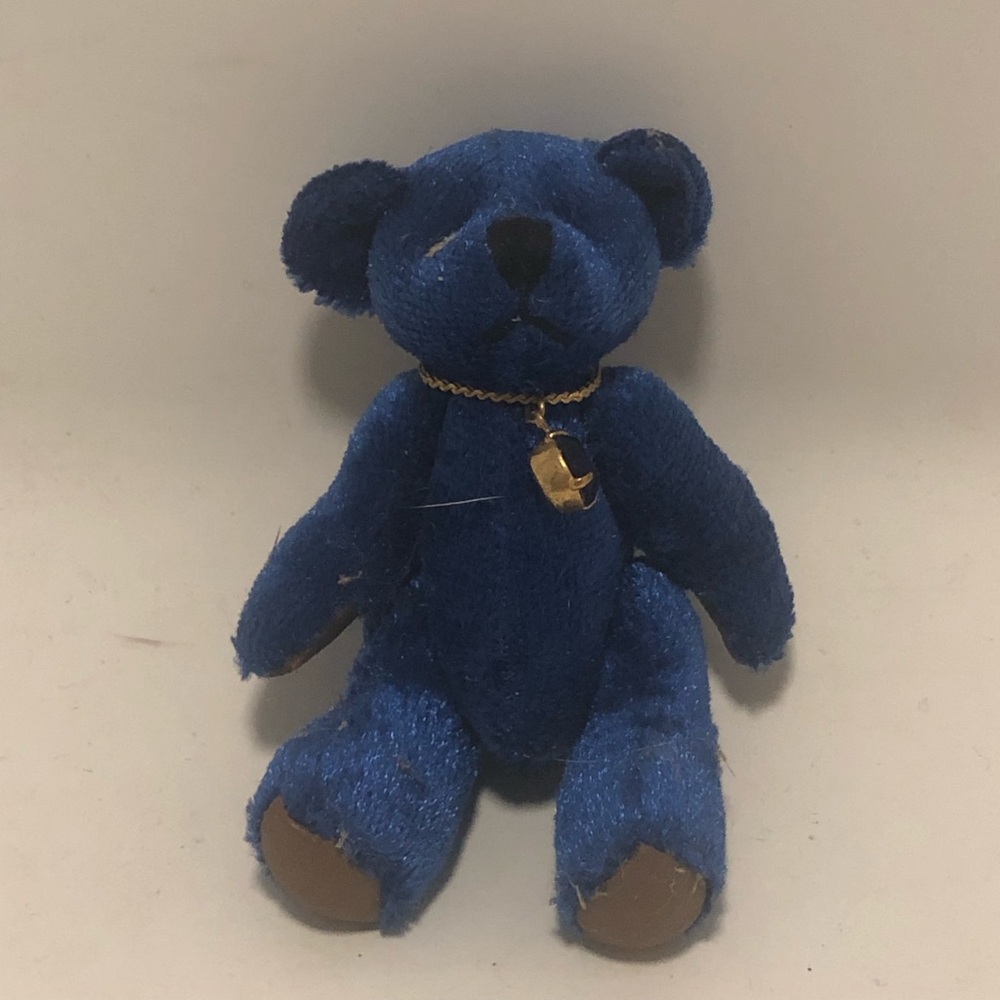 Plush Blue Teddy Bear with Gold Charm (Free with any toy purchase)